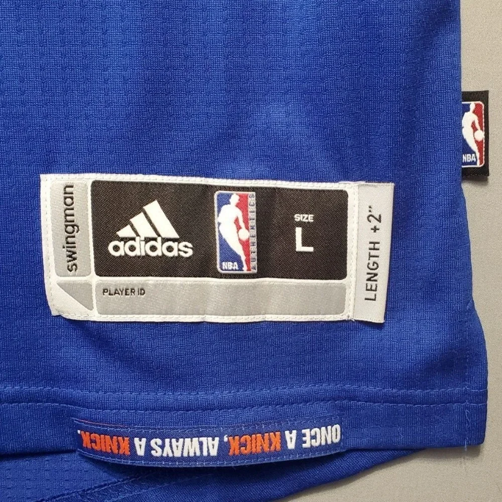 Adidas Kristaps Porzingis New York Knicks Mens Large Blue Basketball Jersey NBA‎